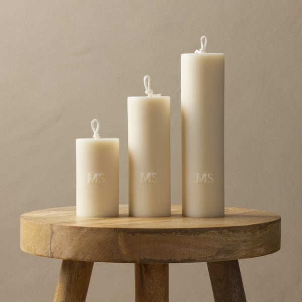 Composition de 3 bougies cierges décoratives